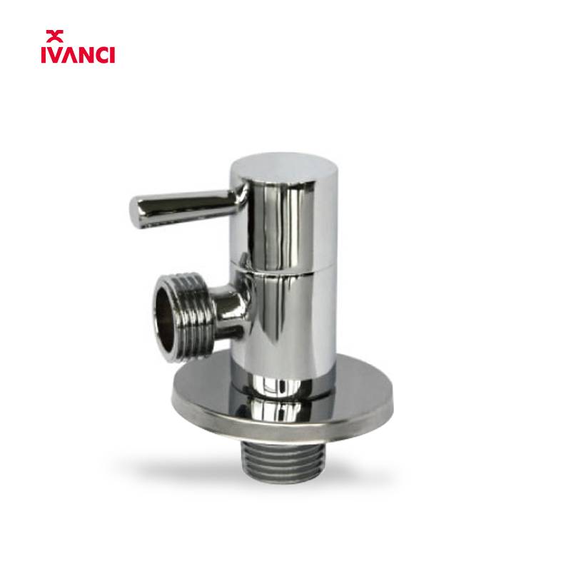 Ivanci Machine Polished Brass Body Plastic Stem Angle Valve With Zinc Handle